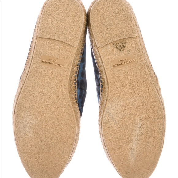 SAINT LAURENT Blue Suede Animal Print Espadrilles 42 - Picture 5 of 7